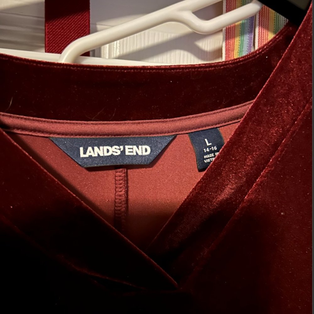 Land's End Size L Velvet Tunic